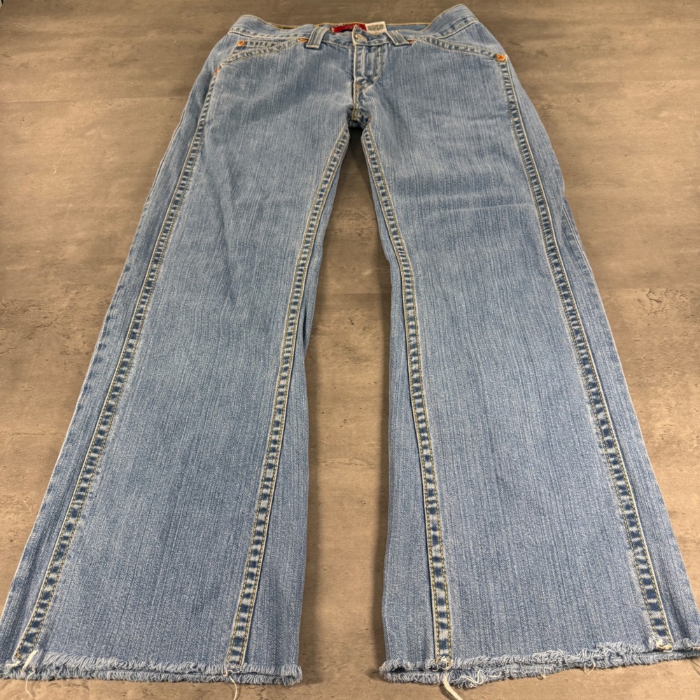 Vintage Levis Type 1 Jeans 30x30 Light‎ Wash Low Rise Flare Raw Hem Denim Baggy